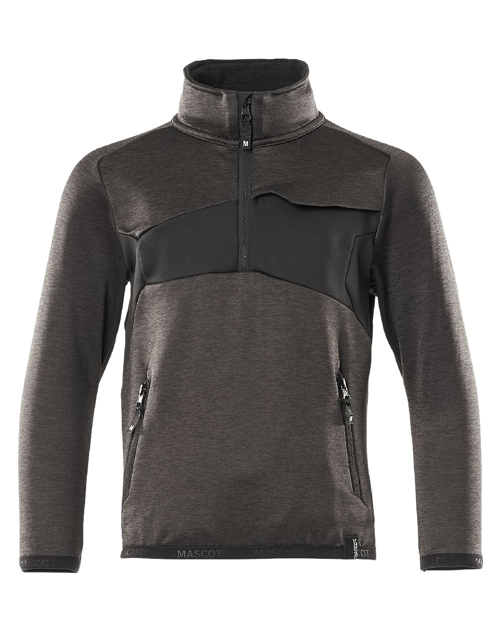 Dark Anthracite Black Coloured Mascot Workwear Childrens Accelerate Fleece Jumper on white background 