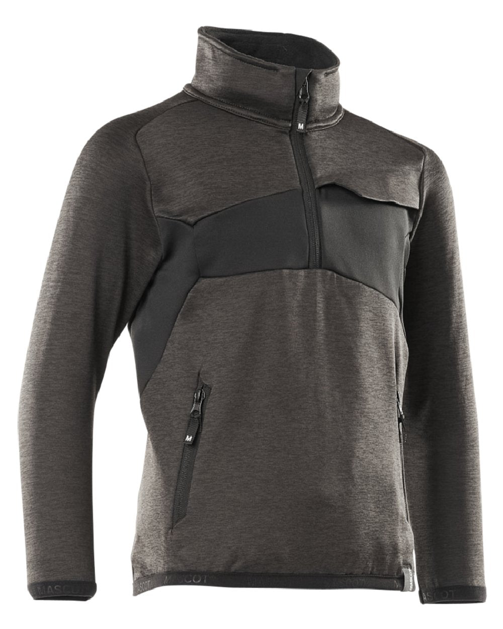 Dark Anthracite Black Coloured Mascot Workwear Childrens Accelerate Fleece Jumper on white background 