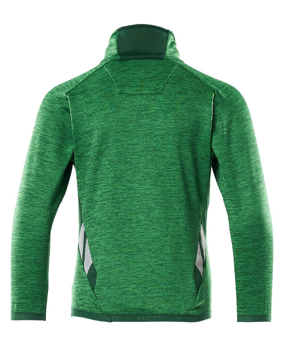 Grass Green Coloured Mascot Workwear Childrens Accelerate Fleece Jumper on white background 