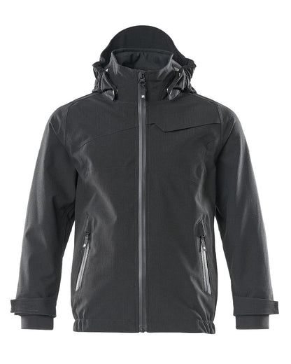 Black Coloured Mascot Workwear Childrens Accelerate Lightweight Outer Shell Jacket on white background 