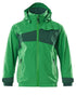 Grass Green Coloured Mascot Workwear Childrens Accelerate Lightweight Outer Shell Jacket on white background 
