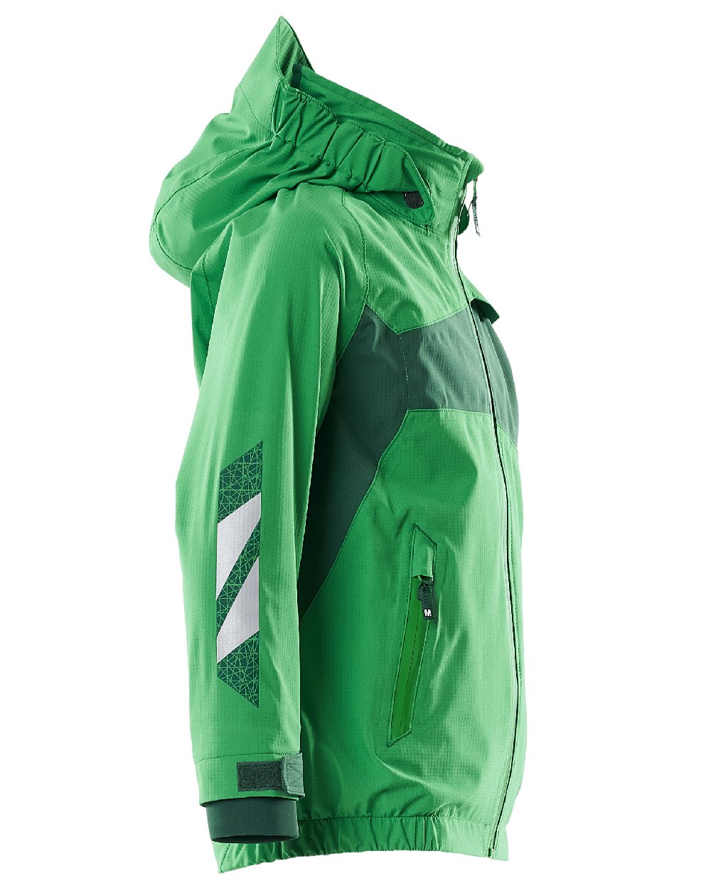 Grass Green Coloured Mascot Workwear Childrens Accelerate Lightweight Outer Shell Jacket on white background 