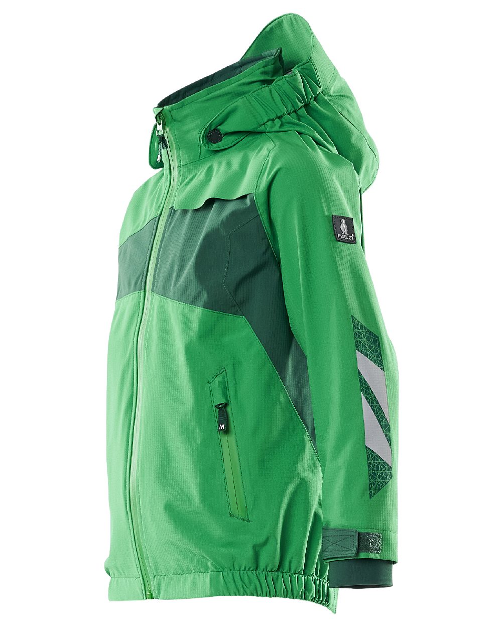 Grass Green Coloured Mascot Workwear Childrens Accelerate Lightweight Outer Shell Jacket on white background 
