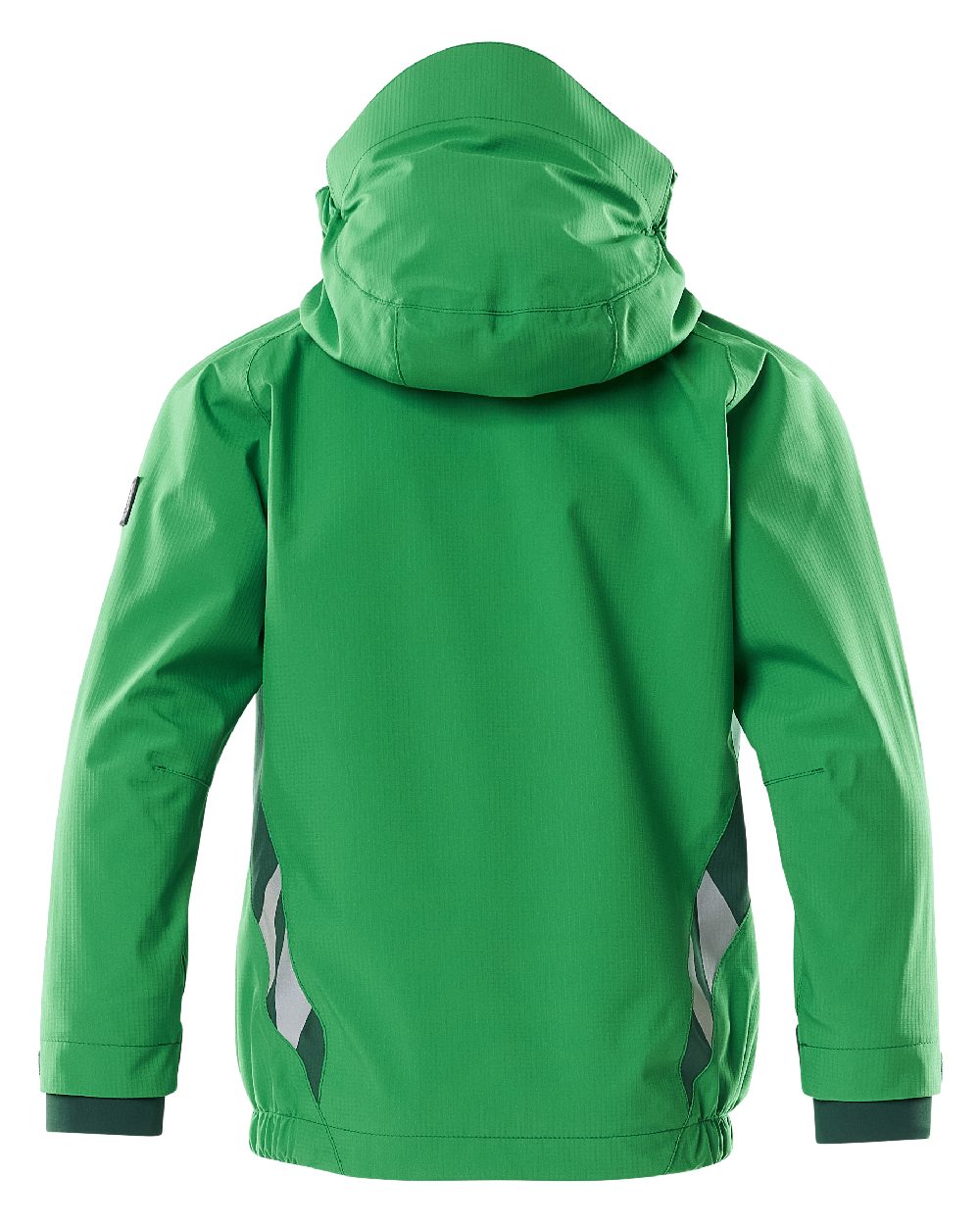 Grass Green Coloured Mascot Workwear Childrens Accelerate Lightweight Outer Shell Jacket on white background 