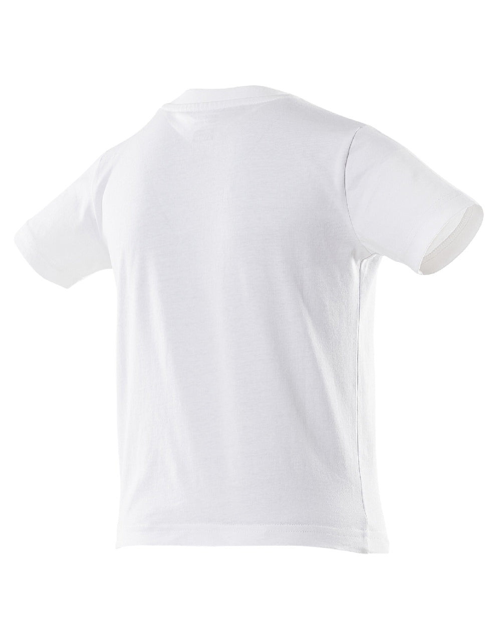 White Coloured Mascot Workwear Childrens Accelerate Print T-Shirt on white background 