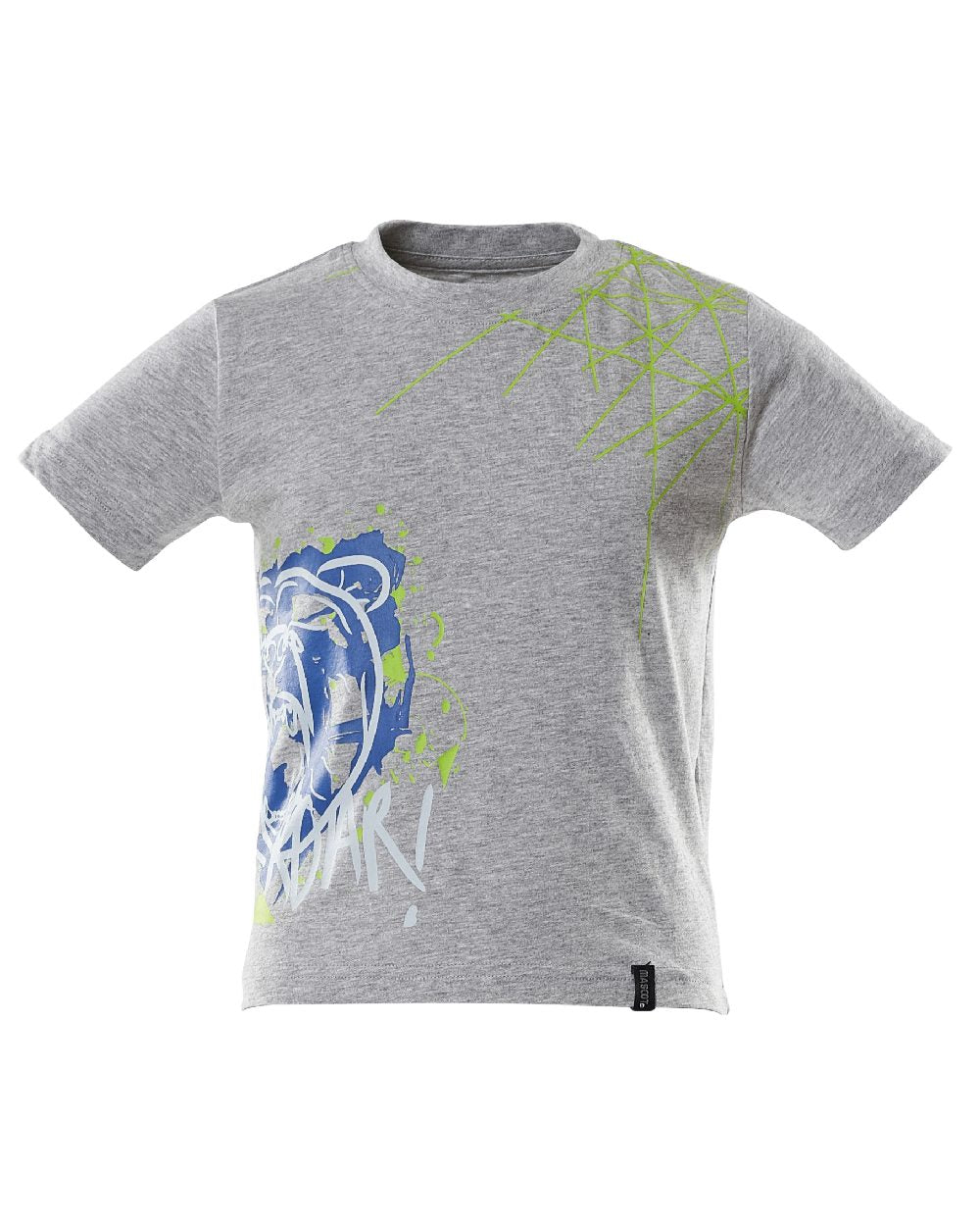 Grey Flecked Coloured Mascot Workwear Childrens Accelerate T-Shirt on white background 