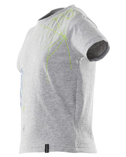 Grey Flecked Coloured Mascot Workwear Childrens Accelerate T-Shirt on white background 