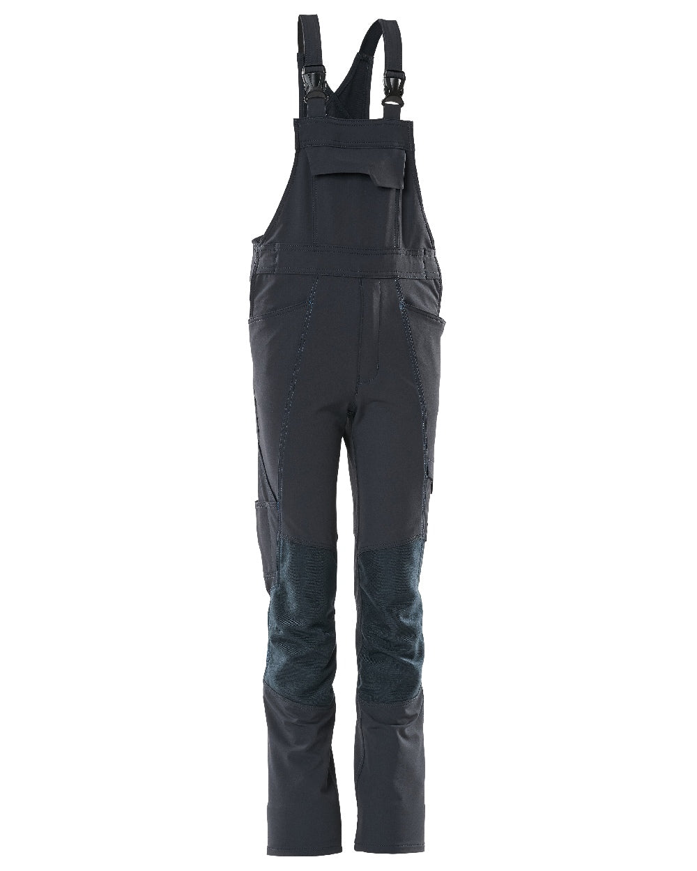 Dark Navy Coloured Mascot Workwear Childrens Accelerate Ultimate Stretch Bib &amp; Brace on white background 