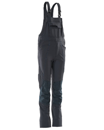 Dark Navy Coloured Mascot Workwear Childrens Accelerate Ultimate Stretch Bib &amp; Brace on white background 