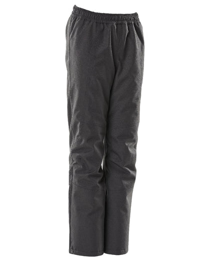 Black Coloured Mascot Workwear Childrens Accelerate Waterproof Over Trousers on white background 