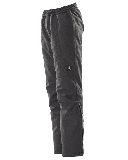 Black Coloured Mascot Workwear Childrens Accelerate Waterproof Over Trousers on white background 