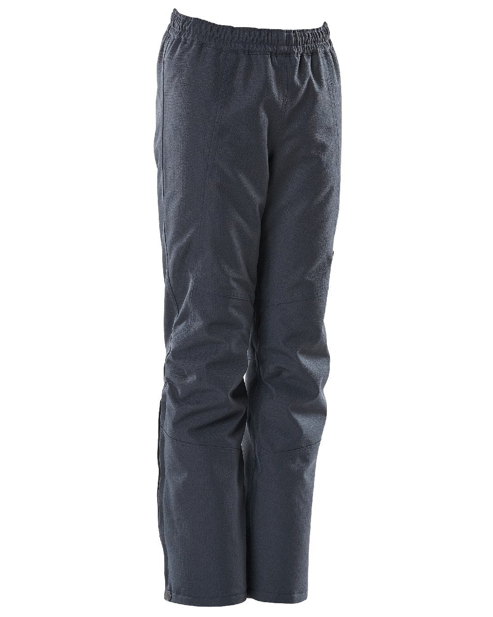 Dark Navy Coloured Mascot Workwear Childrens Accelerate Waterproof Over Trousers on white background 