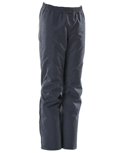 Dark Navy Coloured Mascot Workwear Childrens Accelerate Waterproof Over Trousers on white background 