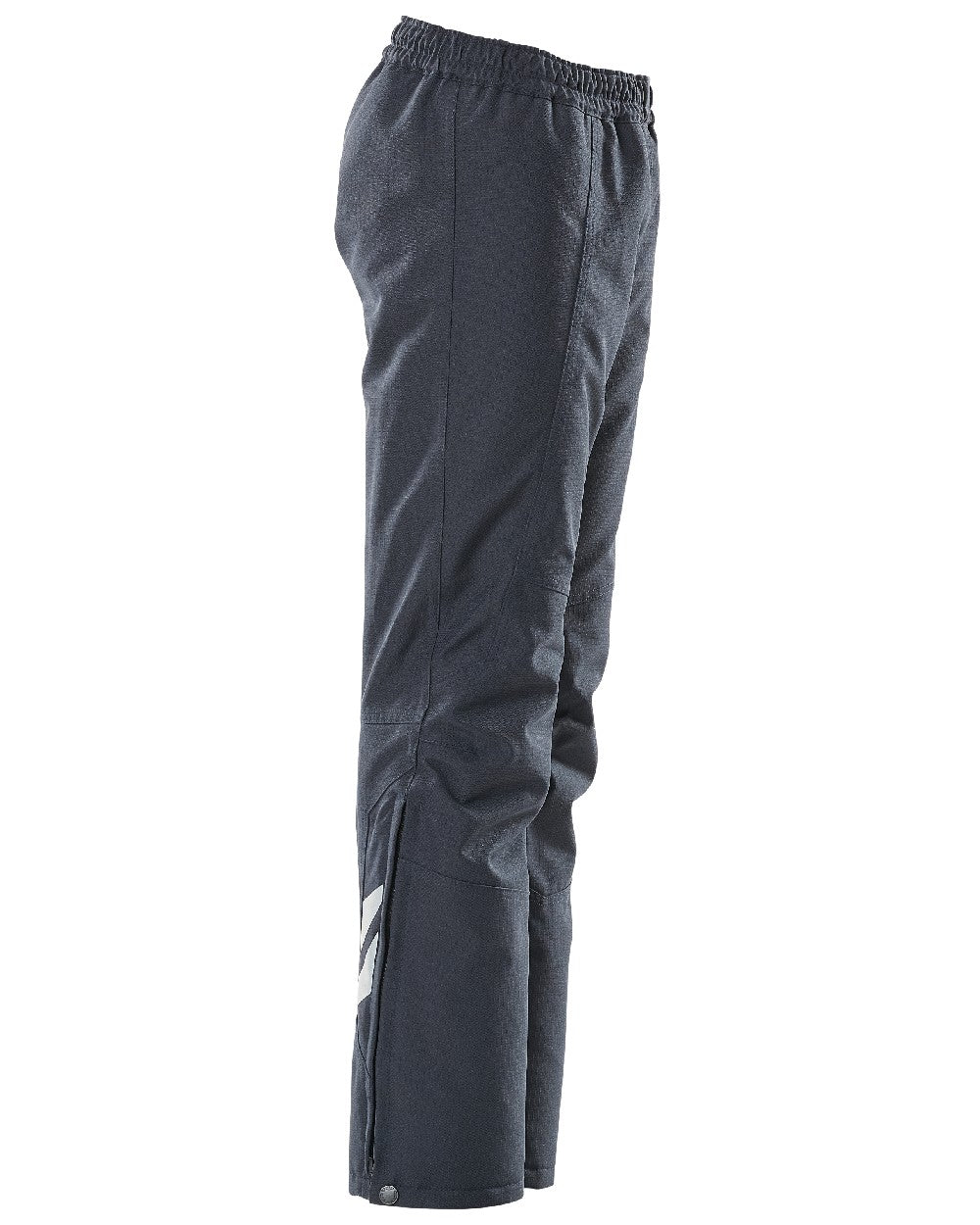Dark Navy Coloured Mascot Workwear Childrens Accelerate Waterproof Over Trousers on white background 