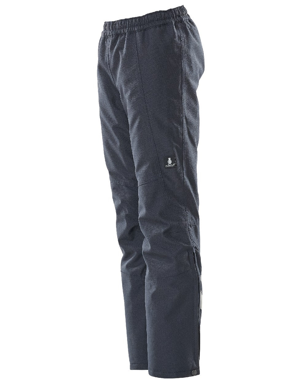 Dark Navy Coloured Mascot Workwear Childrens Accelerate Waterproof Over Trousers on white background 