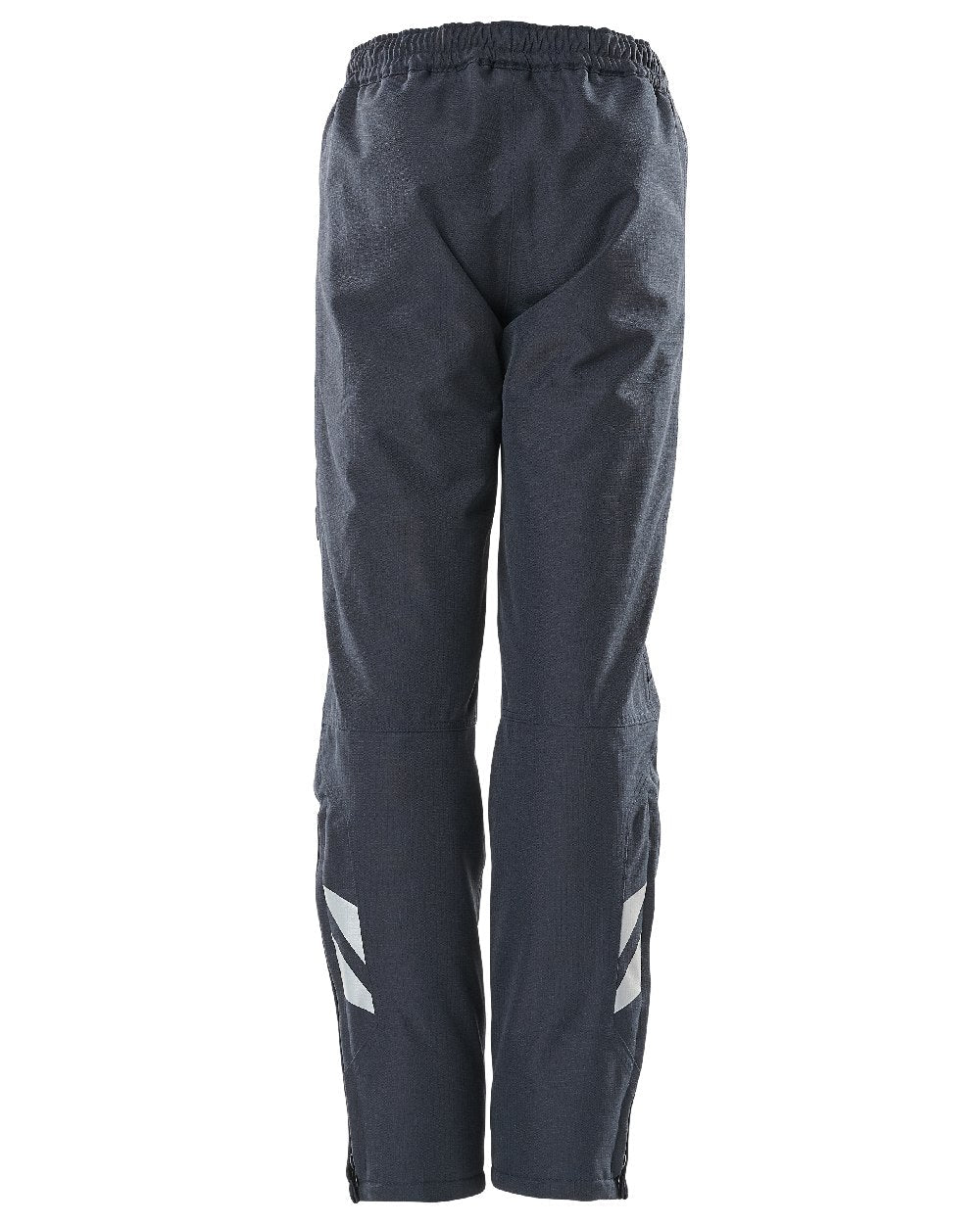 Dark Navy Coloured Mascot Workwear Childrens Accelerate Waterproof Over Trousers on white background 