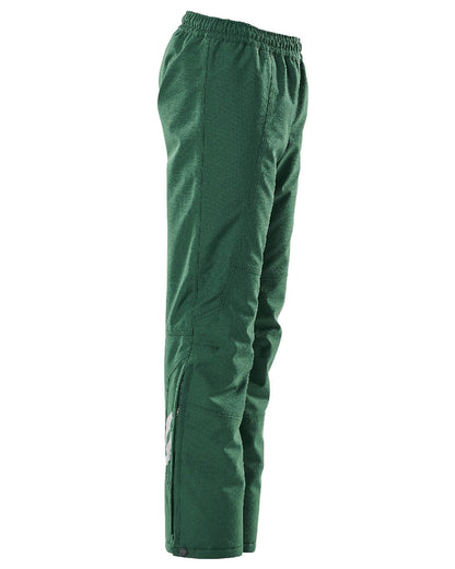 Green Coloured Mascot Workwear Childrens Accelerate Waterproof Over Trousers on white background 