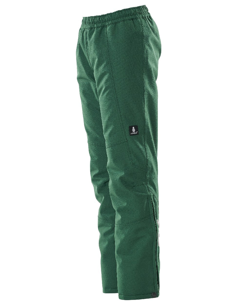 Green Coloured Mascot Workwear Childrens Accelerate Waterproof Over Trousers on white background 