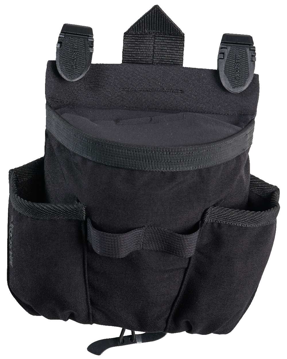 Black Coloured Mascot Workwear Customized Click Pocket System Holster Pocket on white background 
