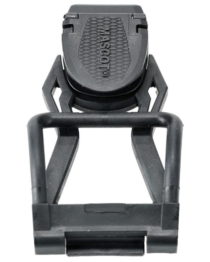 Black Coloured Mascot Workwear Customized Click System Foldable Hammer Holder on white background 