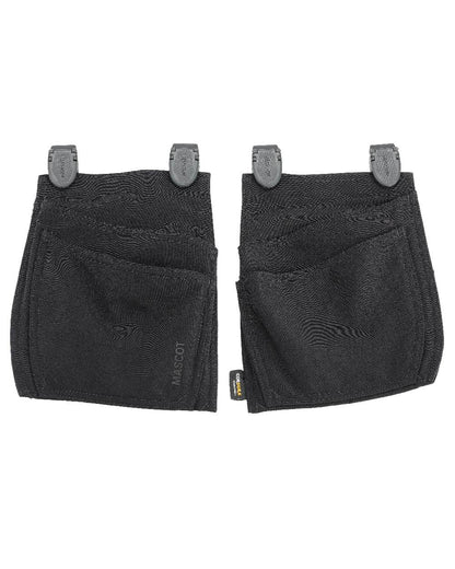 Black Coloured Mascot Workwear Customized Click System Holster Pockets on white background 