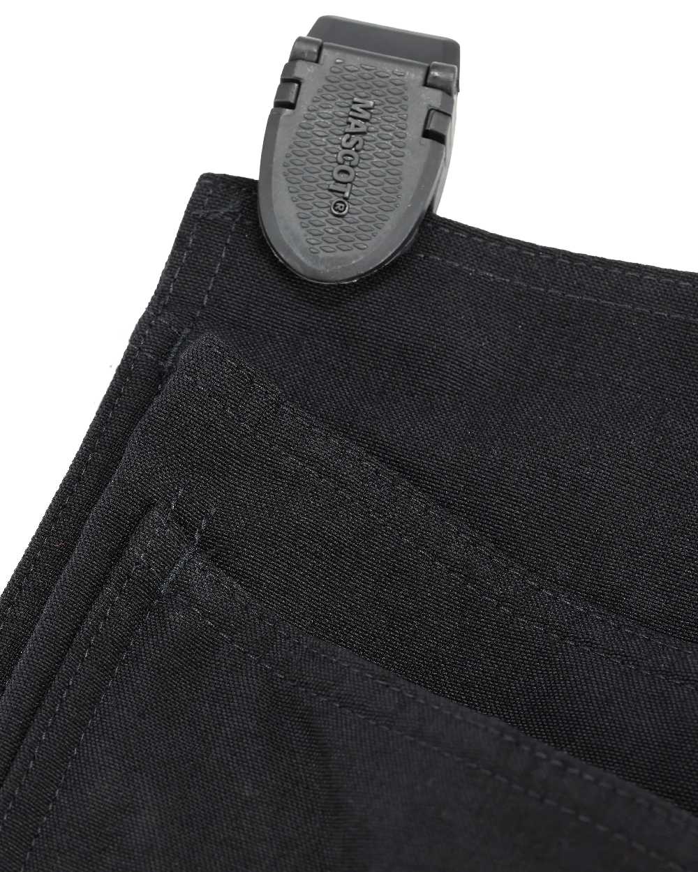 Black Coloured Mascot Workwear Customized Click System Holster Pockets on white background 