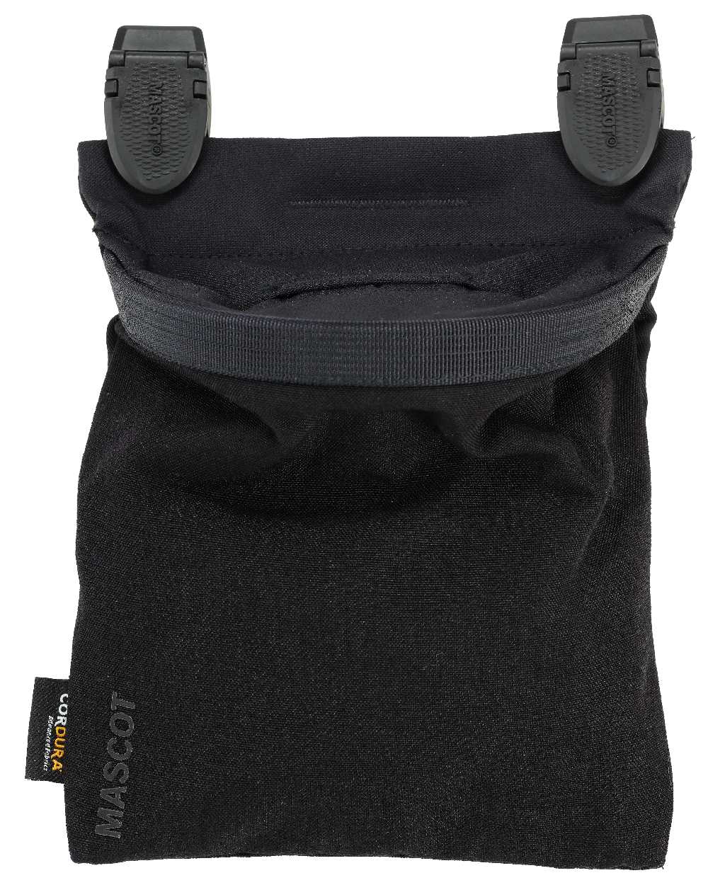 Black Coloured Mascot Workwear Customized Click System Magnet Closure Holster Pocket on white background 