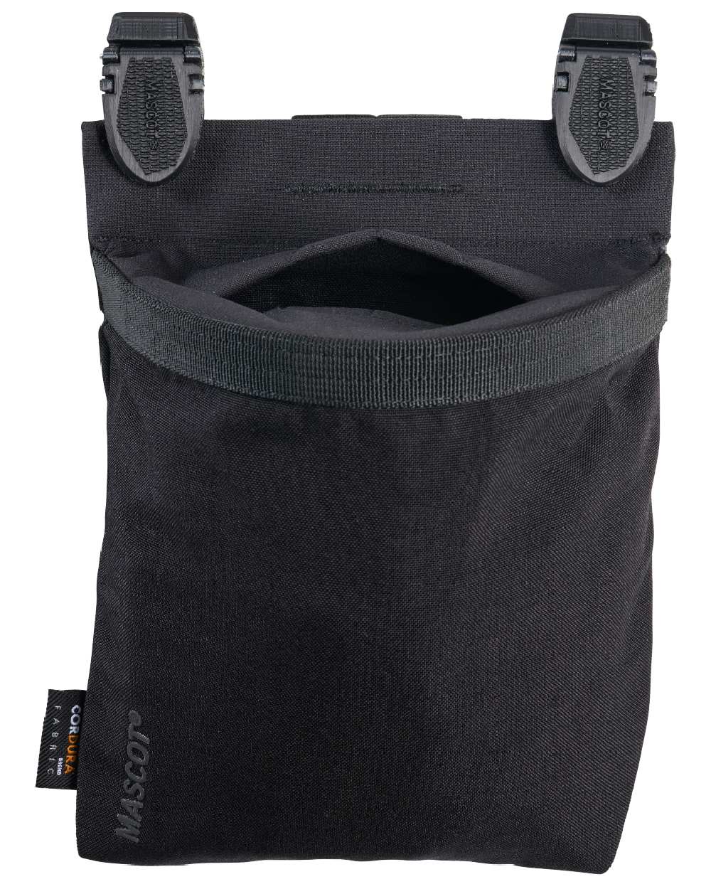 Black Coloured Mascot Workwear Customized Click System Magnet Closure Holster Pocket on white background 