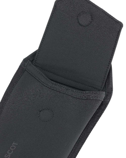 Black Coloured Mascot Workwear Customized Click System Phone Pocket on white background 