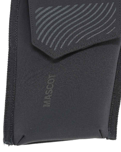 Black Coloured Mascot Workwear Customized Click System Phone Pocket on white background 