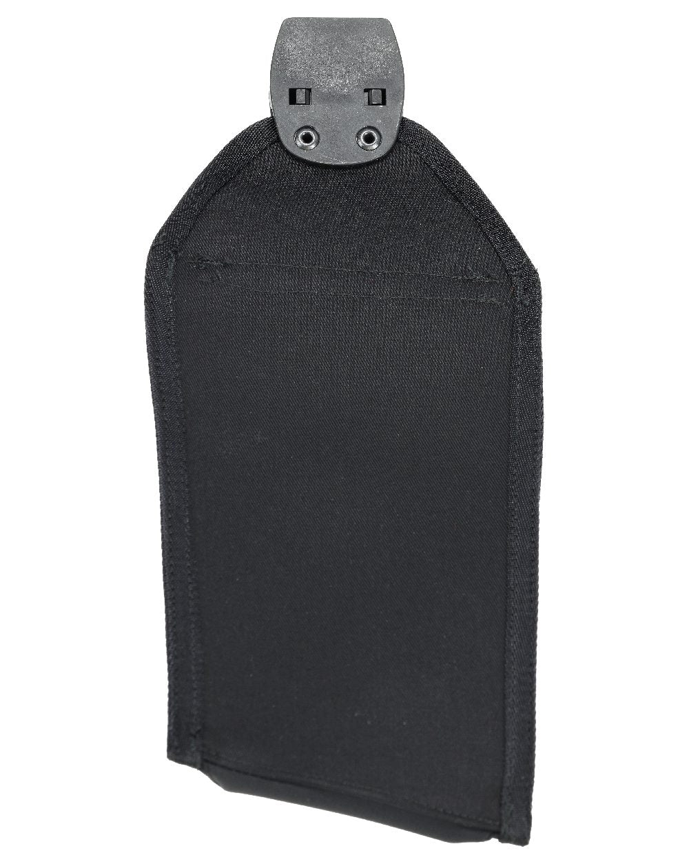 Black Coloured Mascot Workwear Customized Click System Phone Pocket on white background 