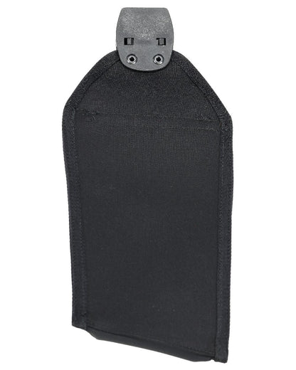 Black Coloured Mascot Workwear Customized Click System Phone Pocket on white background 
