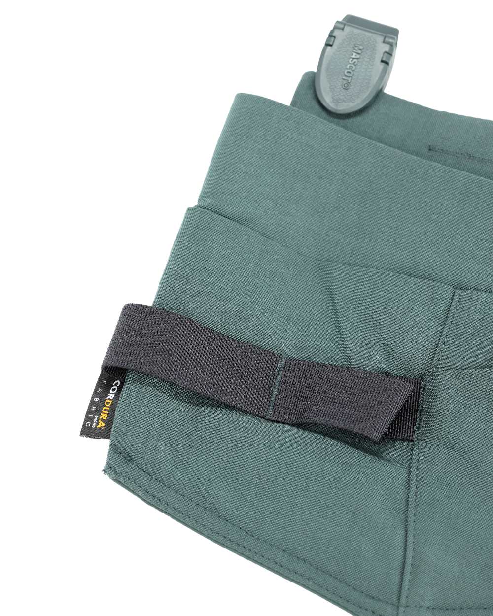 Forest Green Coloured Mascot Workwear Customized Craftsman Holster Pockets on white background 