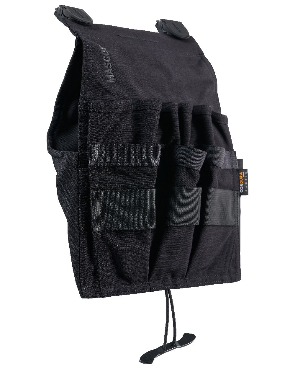 Black Coloured Mascot Workwear Customized Electrician Holster Pocket on white background 