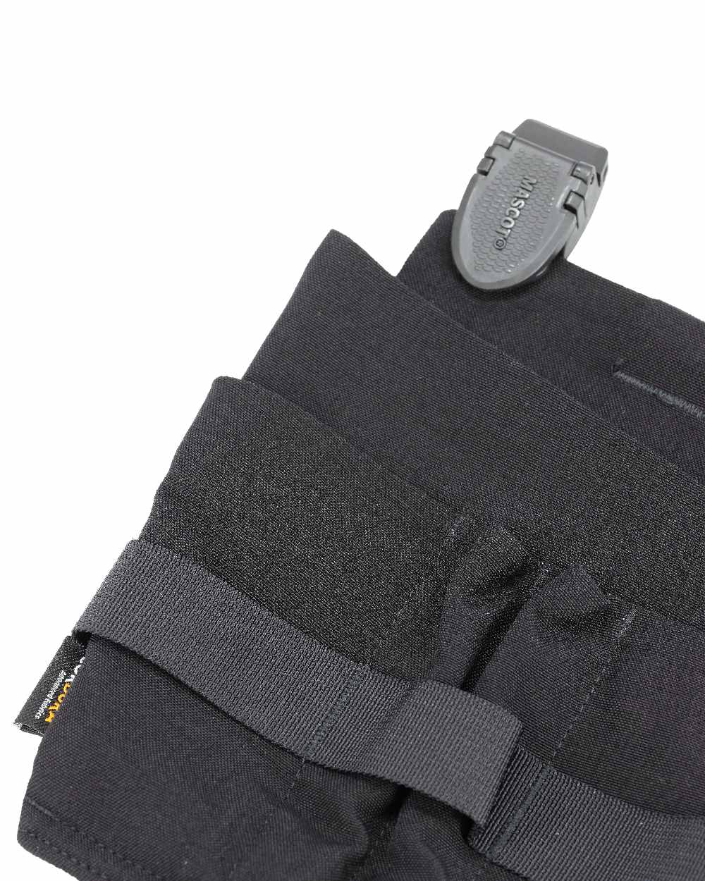 Black Coloured Mascot Workwear Customized Electrician Holster Pockets on white background 