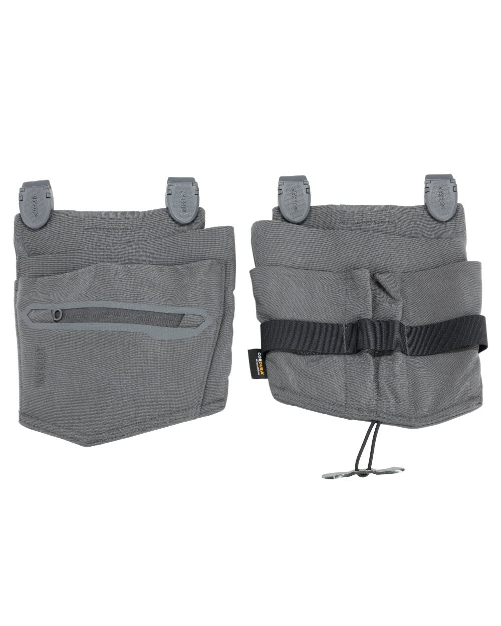 Stone Grey Coloured Mascot Workwear Customized Electrician Holster Pockets on white background 