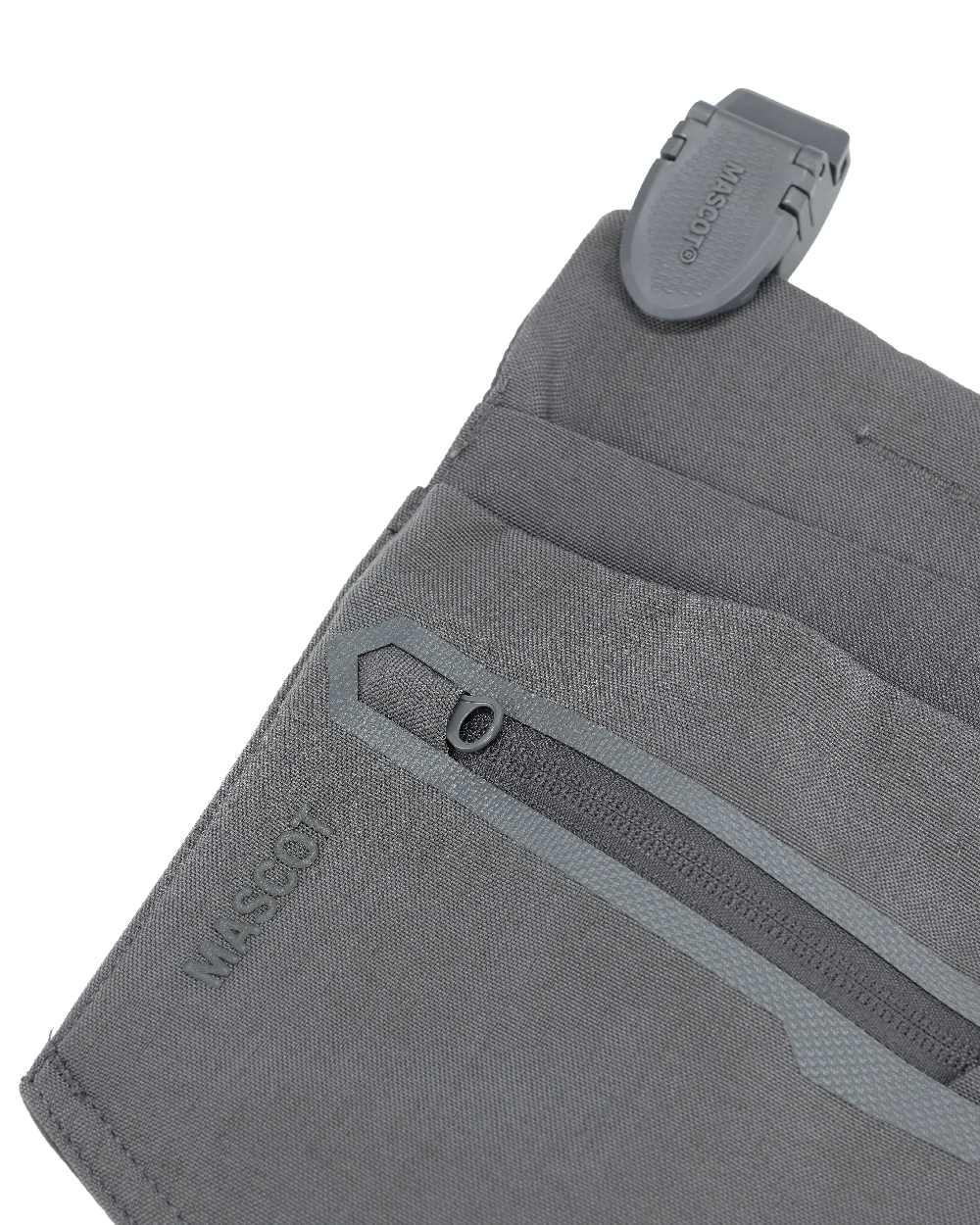 Stone Grey Coloured Mascot Workwear Customized Electrician Holster Pockets on white background 