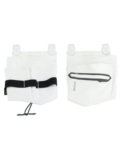 White Coloured Mascot Workwear Customized Electrician Holster Pockets on white background 