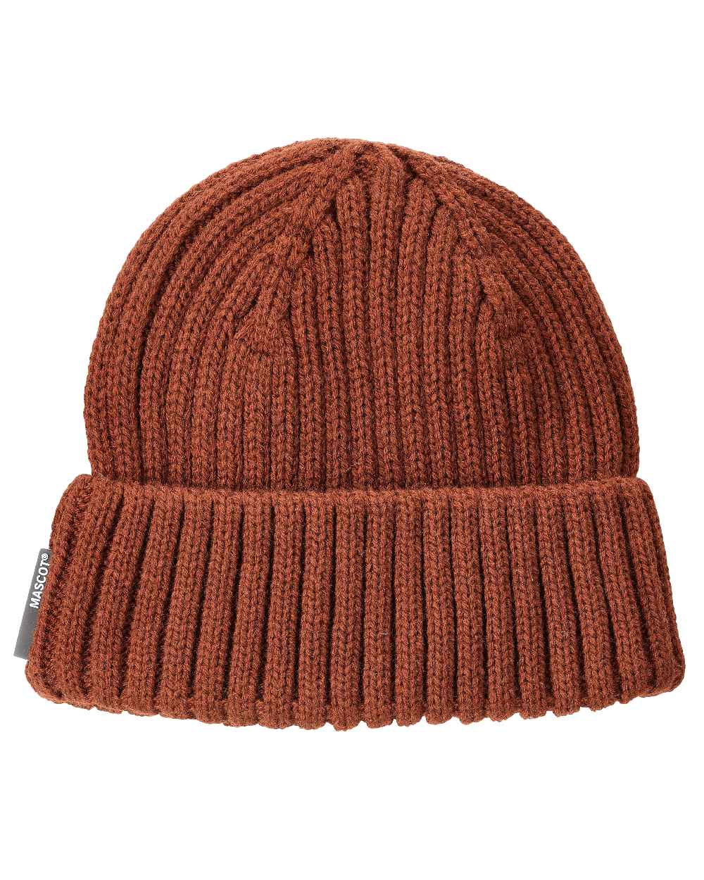Autumn Red Coloured Mascot Workwear Customized Knitted Hat on white background 