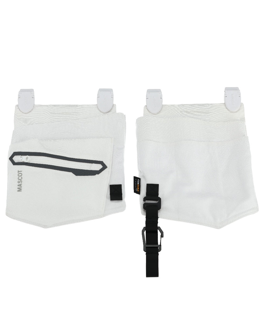 White Coloured Mascot Workwear Customized Set of Two Painter Holster Pockets on white background 