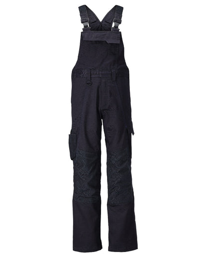 Dark Navy Coloured Mascot Workwear Mens Accelerate Bib &amp; Brace With Kneepad Pockets on white background 