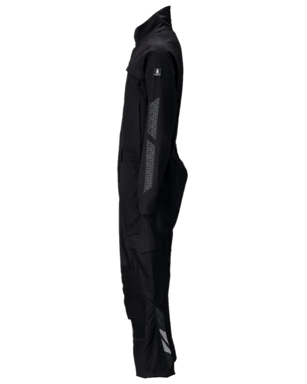 Black Coloured Mascot Workwear Mens Accelerate Boilersuit With Kneepad Pockets on white background 