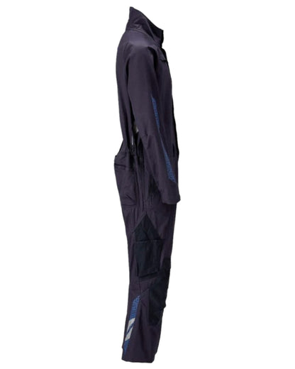 Dark Navy Coloured Mascot Workwear Mens Accelerate Boilersuit With Kneepad Pockets on white background 