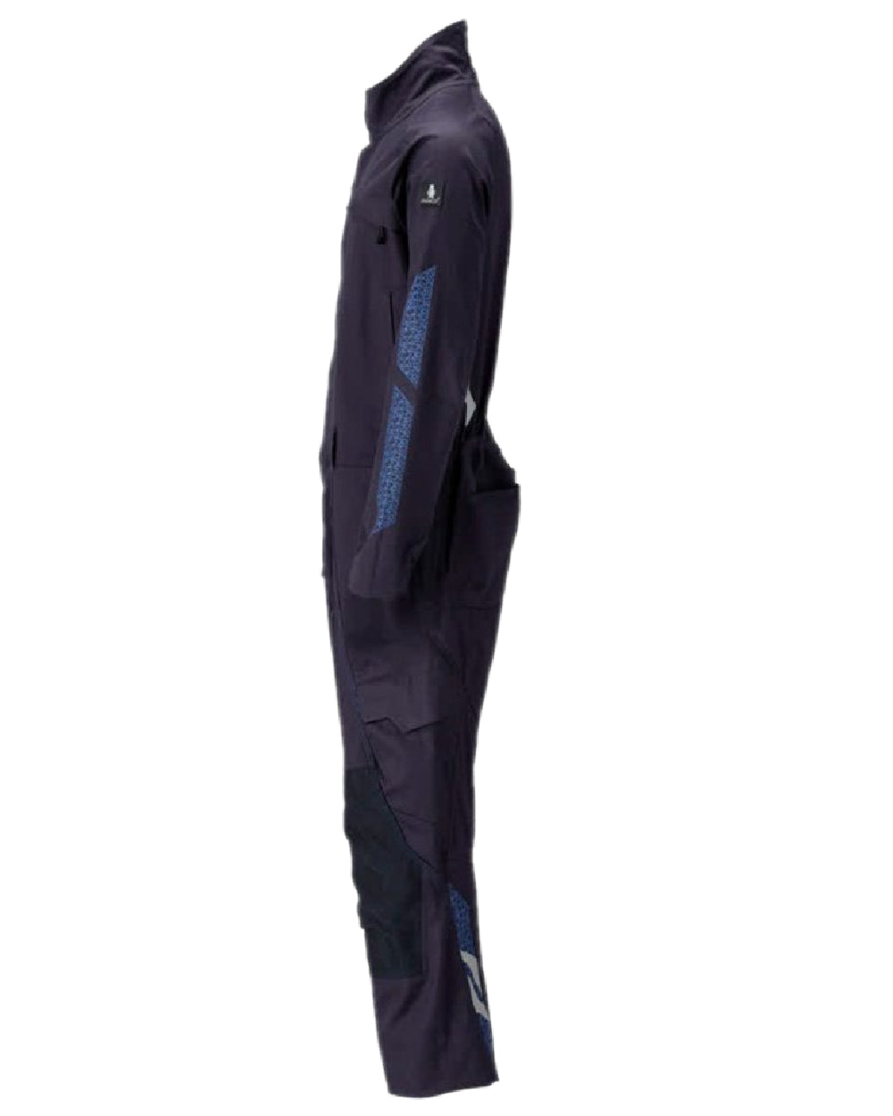Dark Navy Coloured Mascot Workwear Mens Accelerate Boilersuit With Kneepad Pockets on white background 