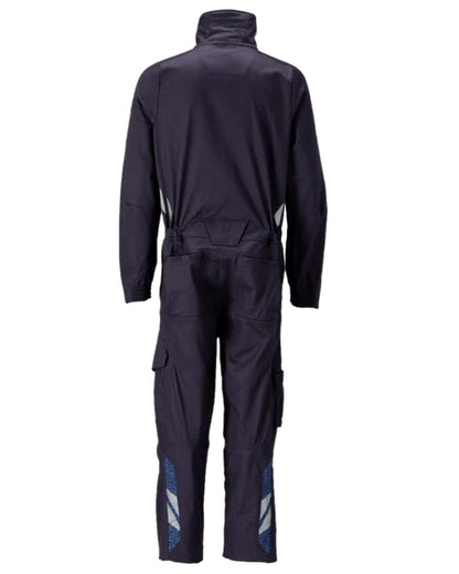 Dark Navy Coloured Mascot Workwear Mens Accelerate Boilersuit With Kneepad Pockets on white background 