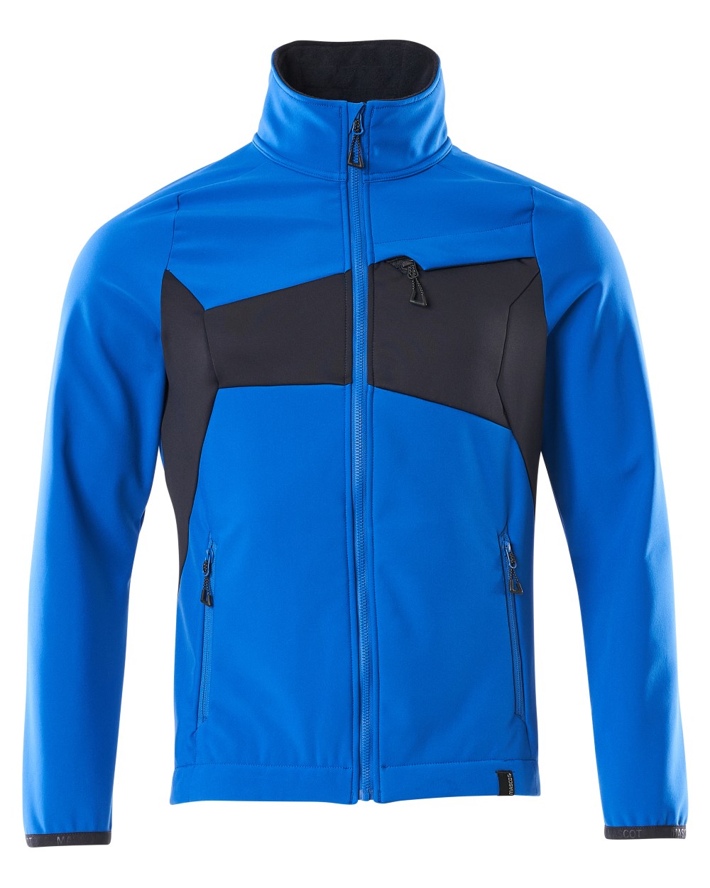 Azure Blue Dark Navy Coloured Mascot Workwear Mens Accelerate Breathable Softshell Jacket on white background 