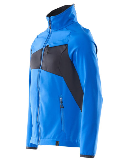Azure Blue Dark Navy Coloured Mascot Workwear Mens Accelerate Breathable Softshell Jacket on white background 