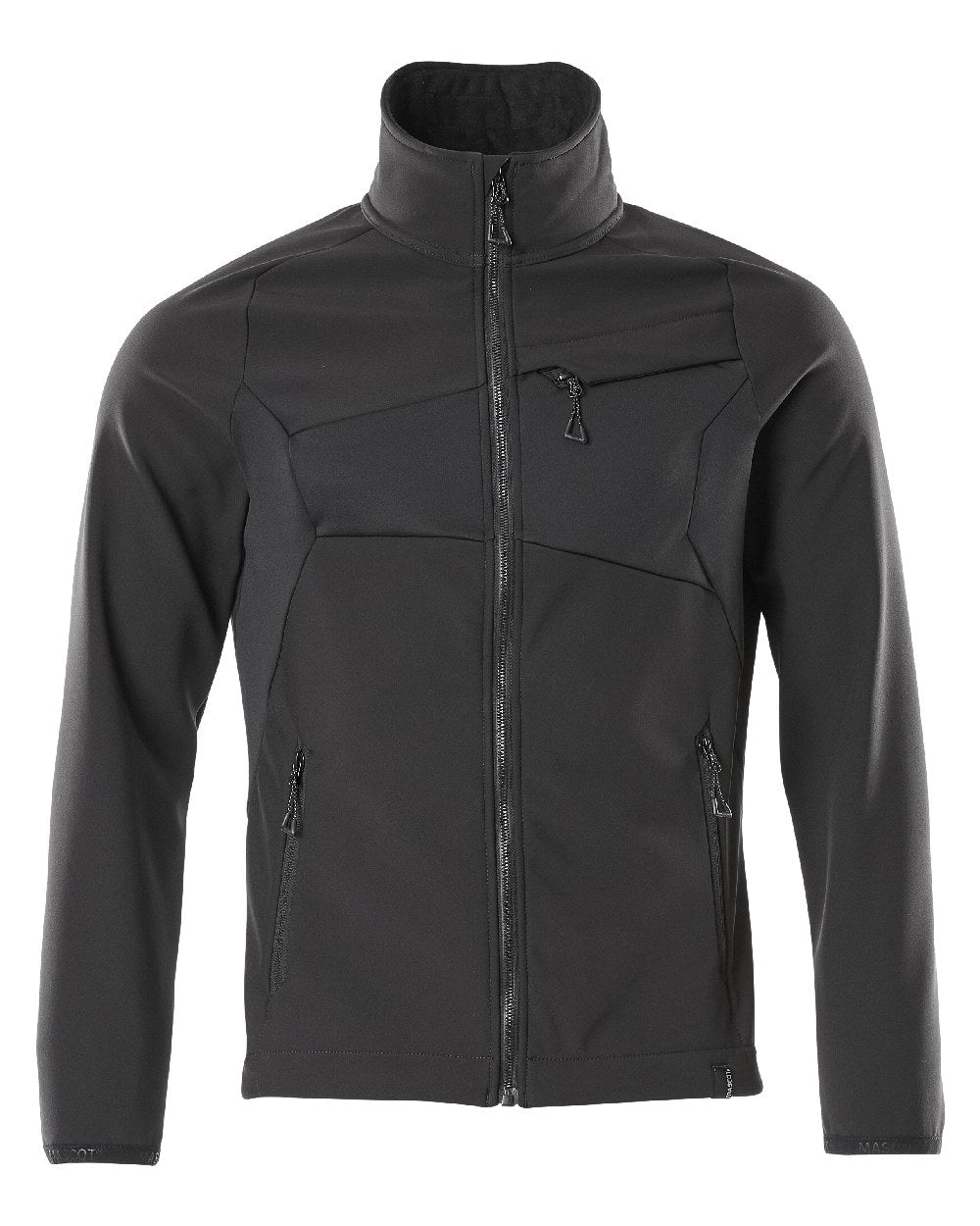 Black Coloured Mascot Workwear Mens Accelerate Breathable Softshell Jacket on white background 