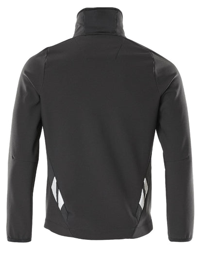 Black Coloured Mascot Workwear Mens Accelerate Breathable Softshell Jacket on white background 