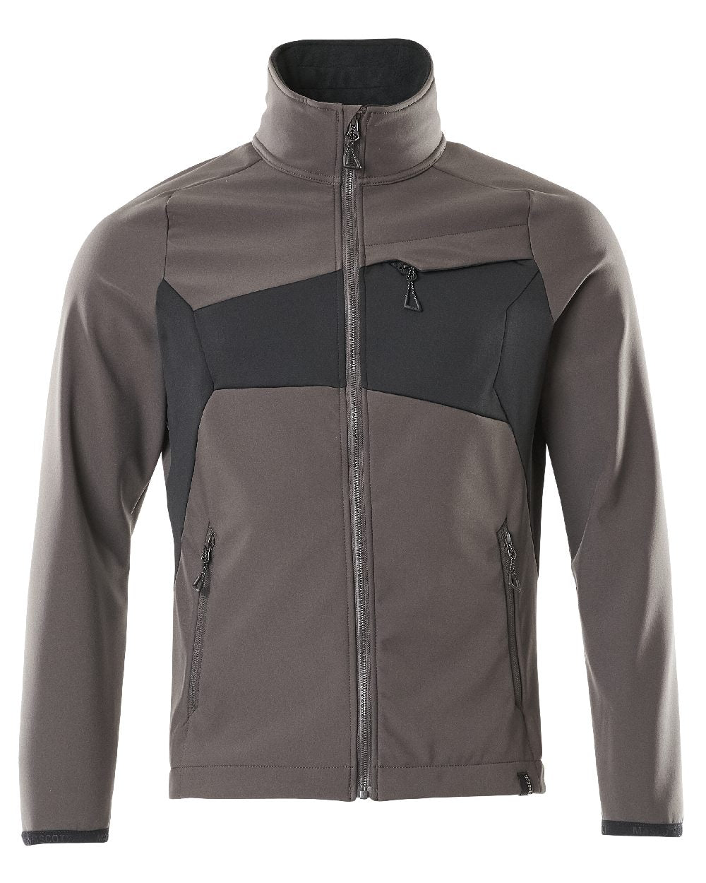 Dark Anthracite Black Coloured Mascot Workwear Mens Accelerate Breathable Softshell Jacket on white background 